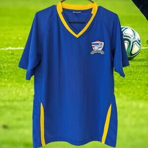 Thailand Team Blue Yellow Performance Blank Soccer Kit Jersey Football Men's M